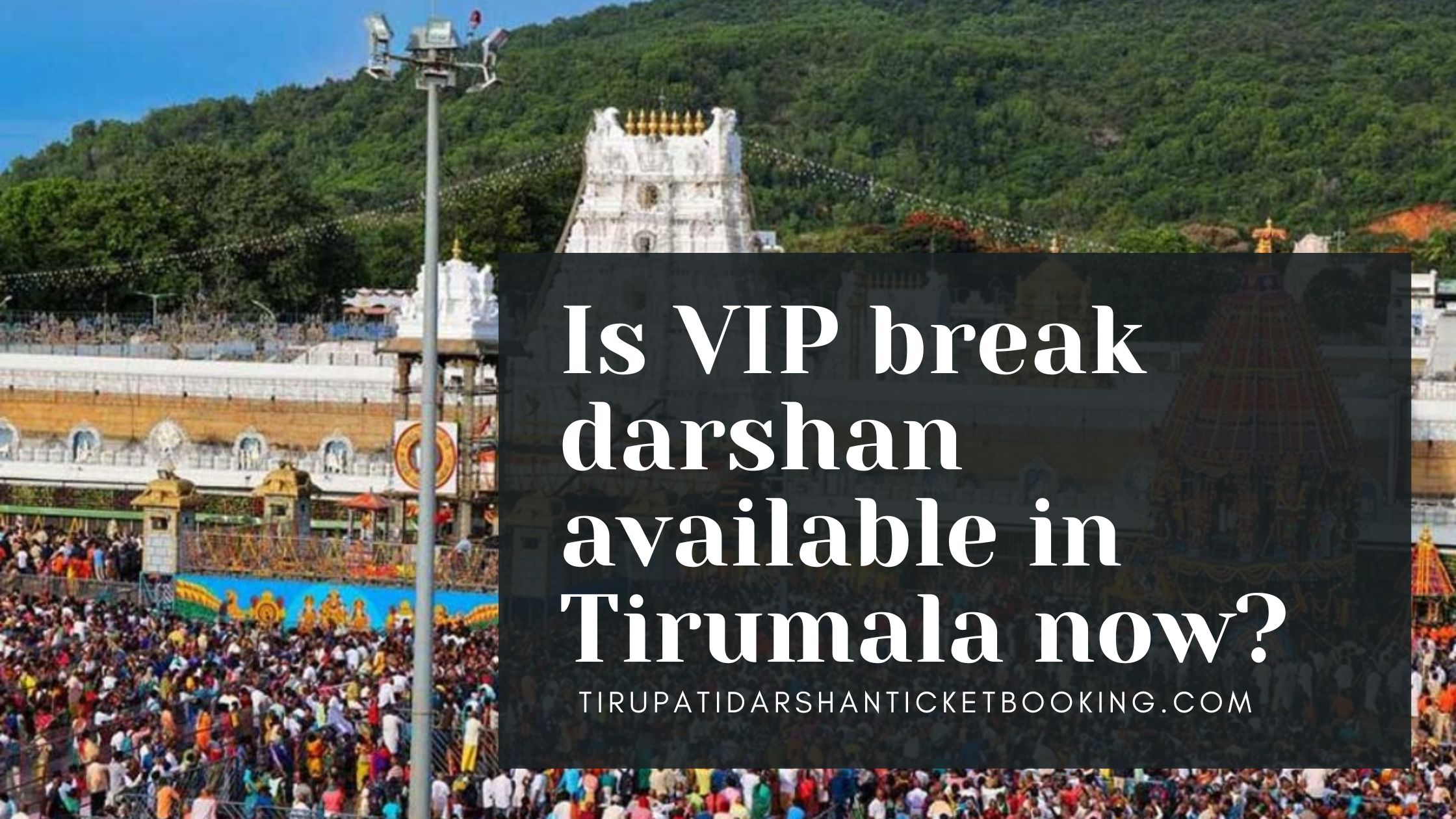 Is VIP break darshan available in Tirumala now?                                                                             
